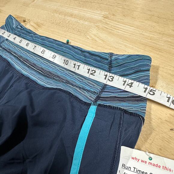 Lululemon Run Times Short 4-way Stretch 4" Inkwell Peacock Blue Women Size 4 NWT - Picture 9 of 11